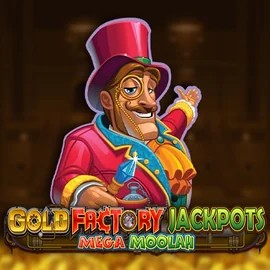 Gold Factory Jackpots Mega Moolah casino game by Aurum Signature Studios – featured logo at Spinbara Casino